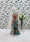 OC 184 Heavy Faux Georgette With Embroidery Siqunce Work With Digital Print Top With Sarara Dupatta Exporters In India